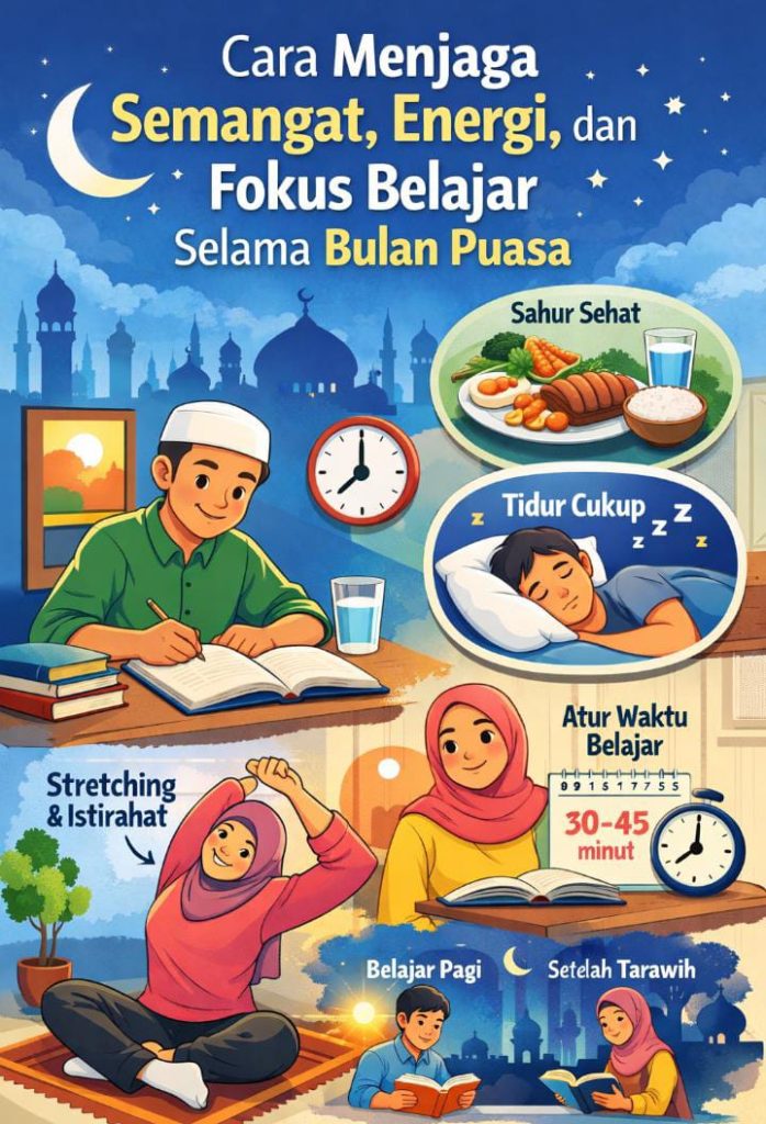 Cara Menjaga Semangat, Energi, dan Fokus Belajar Selama Bulan Puasa
