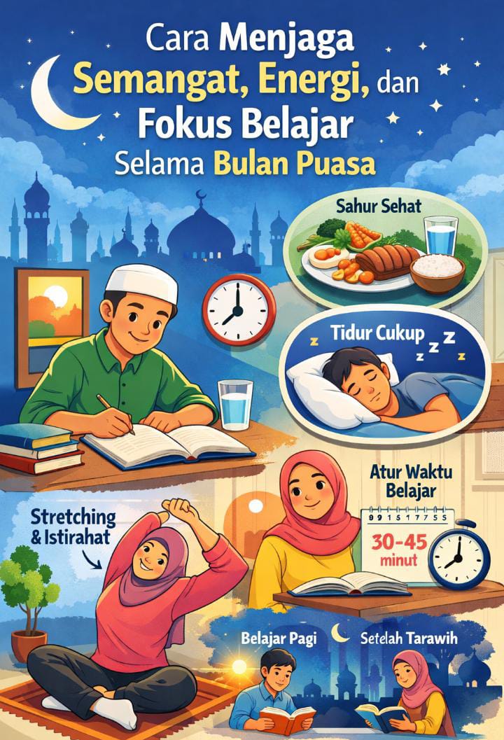 Cara Menjaga Semangat, Energi, dan Fokus Belajar Selama Bulan Puasa